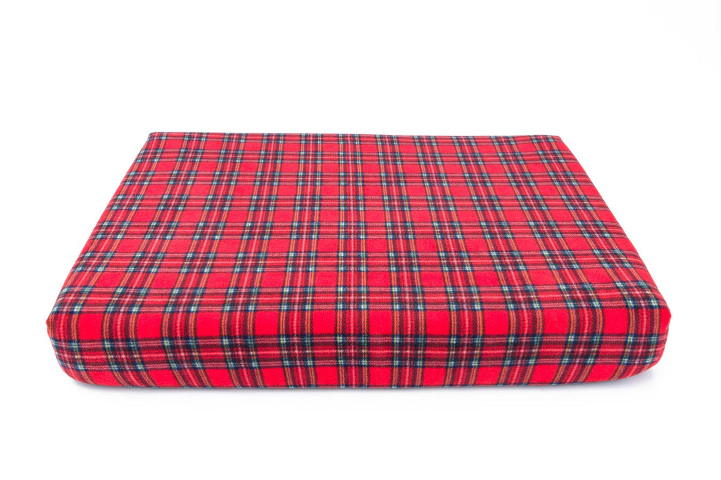 Red Tartan Memory Foam Dog Bed-0