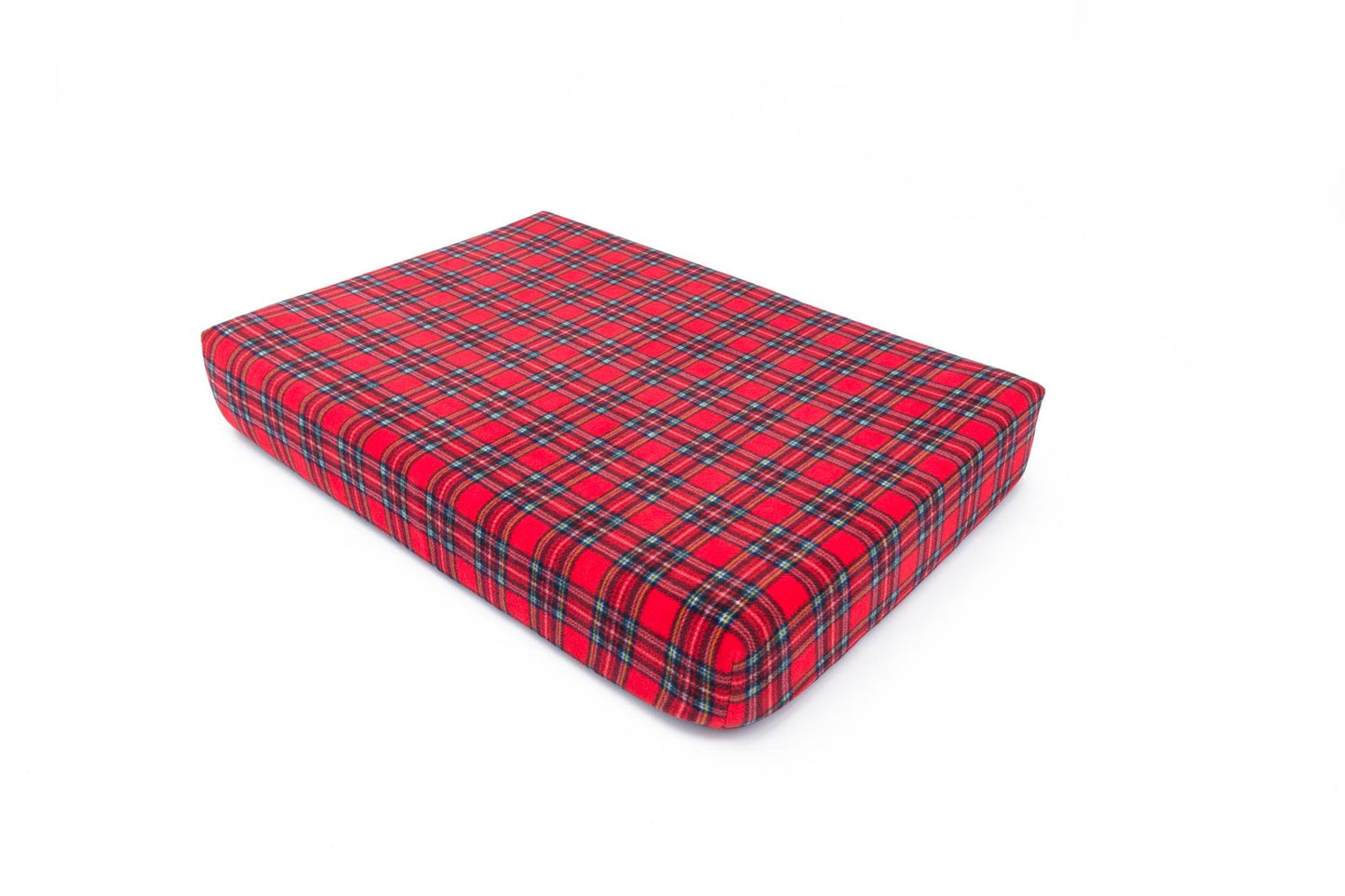Red Tartan Memory Foam Dog Bed-1