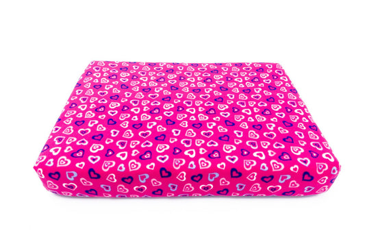 Pink Heart Memory Foam Dog Bed-0